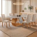 Ver imagem 2 de Mesa de Jantar Alvorada 180cm Tampo Mdf Vidro Canto Copo com 6 Cadeiras Lira