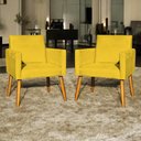 Ver imagem 1 de Kit 2 Poltronas Decorativa para Sala Recepção Manicure Consultório Suede