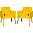 Ver imagem 2 de Kit 2 Poltronas Decorativa para Sala Recepção Manicure Consultório Suede