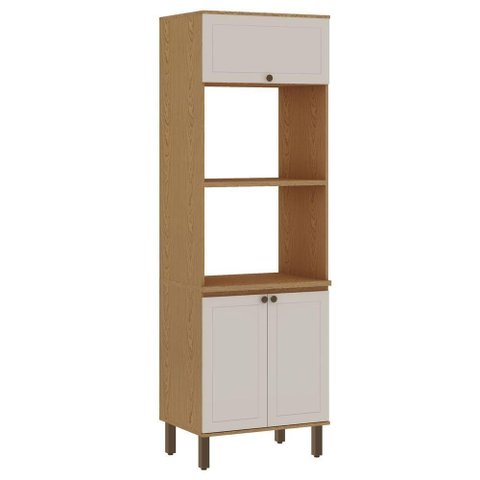 Armário Torre Provence 3 Portas MDP 70cm Cinamomo-Off White