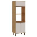 Ver imagem 1 de Armário Torre Provence 3 Portas MDP 70cm Cinamomo-Off White