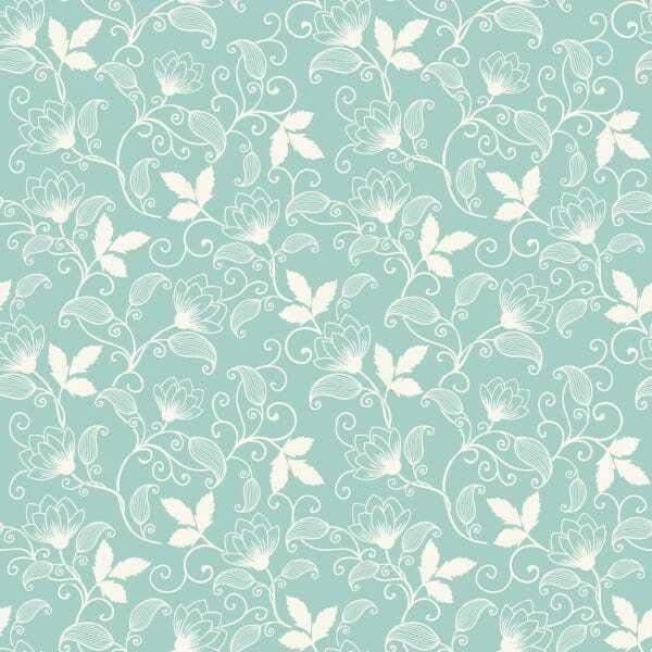 Papel De Parede Lavável Flores Brancas Com Fundo Verde 3m - 1