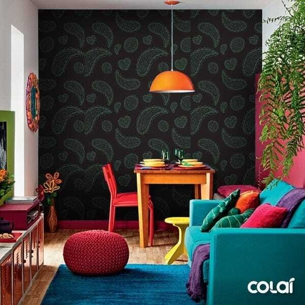 Papel de Parede Lavável Bolas em Tons de Vermelho 6m - 5