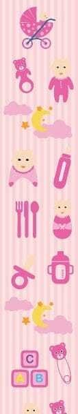 Papel de Parede Adesivo Lavável Talheres Infantil Rosa 12m - 5