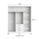 Ver imagem 4 de Guarda-Roupa Casal 6 Portas 3 Gavetas Branco