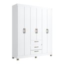 Ver imagem 2 de Guarda-Roupa Casal 6 Portas 3 Gavetas Branco