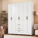 Ver imagem 1 de Guarda-Roupa Casal 6 Portas 3 Gavetas Branco