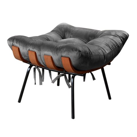 Puff Costela Cor:Veludo Cinza 220