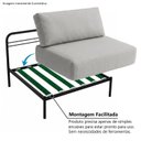 Ver imagem 6 de Sofá Modular Industrial Central Basileia 100cm Yescasa Veludo Tx Cinza Prata