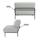 Ver imagem 5 de Sofá Modular Industrial Central Basileia 100cm Yescasa Veludo Tx Cinza Prata