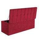 Ver imagem 2 de Calçadeira Baú Recamier Solteiro 90CM Kiara Courino Vermelho - D A DECOR