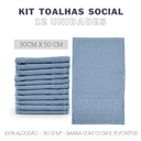 Ver imagem 3 de Kit 12 Toalhas de Rosto Academia Fitness Esporte 50cm X 30cm 100% Algodão:azul Celeste