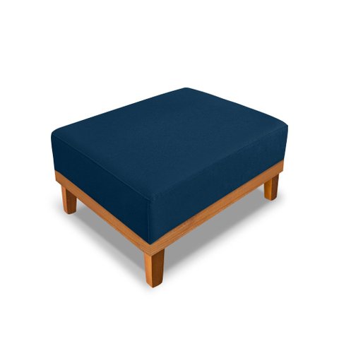 Puff Isa Sala de Estar Linho Azul