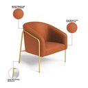 Ver imagem 3 de Poltrona Sala Industrial Alta Dourado Stella Sintético Pu D03 - D’Rossi