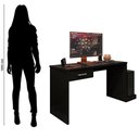 Ver imagem 5 de Mesa Gamer com 1 Gaveta e Suporte para Cpu Drx-9000 Preto