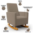 Ver imagem 4 de Poltrona de Amamentação com Balanço e Puff Ravena W01 Bouclê Bege - Lyam Decor