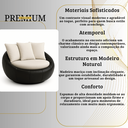 Ver imagem 6 de Poltrona Londres Estofada Luxo Premium Base Giratória e Almofadas Bouclé e Courino Sala Moderna:bouc