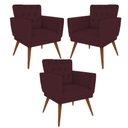 Ver imagem 1 de Kit 3 Poltronas Nina com Capitone - Bordô