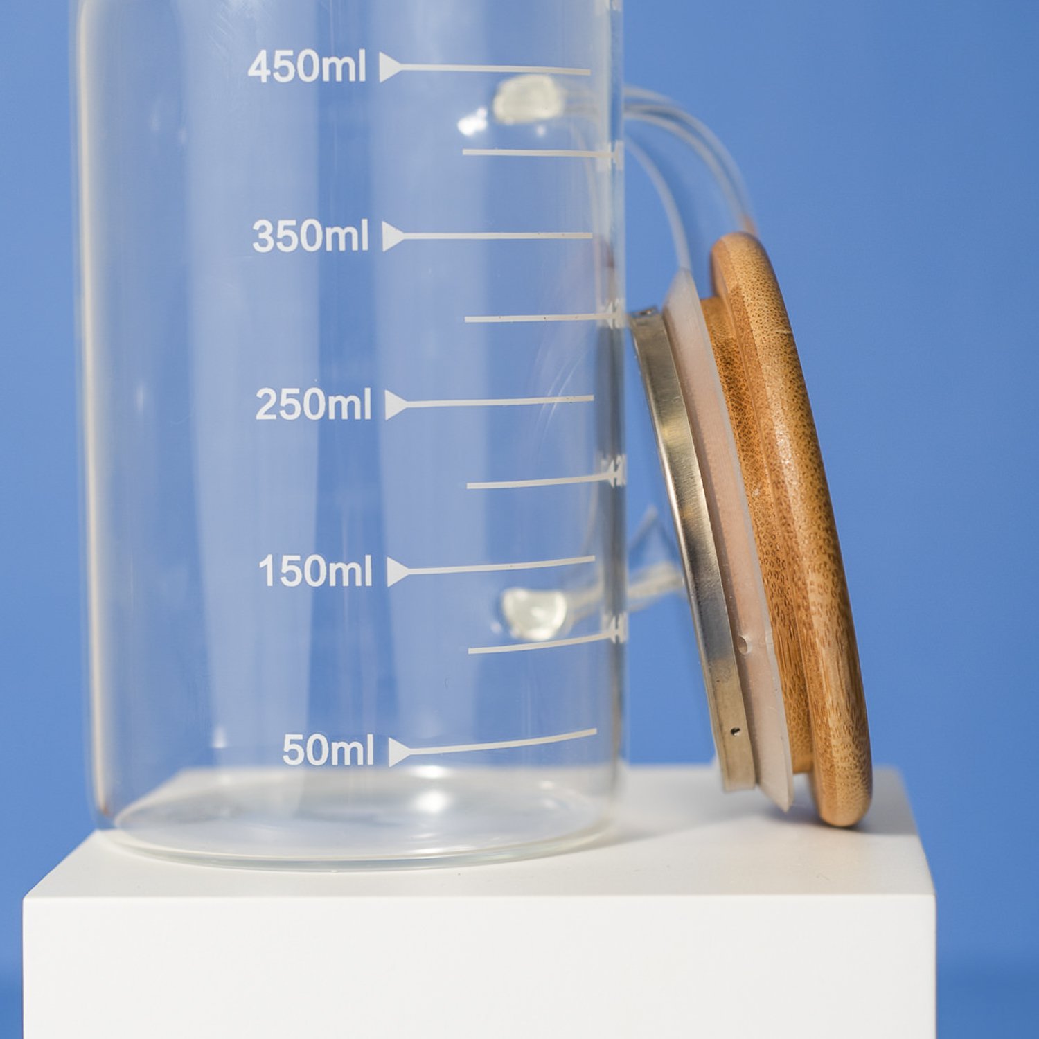 Jarra de vidro com medida e tampa de bambu 500ml - Oikos - 6