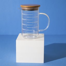 Jarra de vidro com medida e tampa de bambu 500ml - Oikos - 5