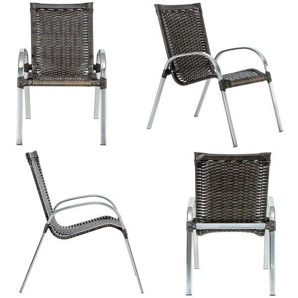 2 Cadeiras Colombia Aluminio Área Jardim Varanda Fibra Sintetica Pedra Ferro - 3