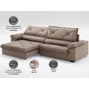 Ver imagem 3 de Sofá com Carregador Usb e Molas no Assento Retrátil Reclinável Nice 2,50m Velosuede - Netsofas