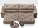 Ver imagem 4 de Sofá com Carregador Usb e Molas no Assento Retrátil Reclinável Nice 2,50m Velosuede - Netsofas