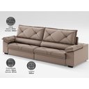 Ver imagem 5 de Sofá com Carregador Usb e Molas no Assento Retrátil Reclinável Nice 2,50m Velosuede - Netsofas