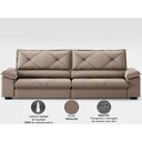 Ver imagem 6 de Sofá com Carregador Usb e Molas no Assento Retrátil Reclinável Nice 2,50m Velosuede - Netsofas