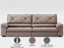 Ver imagem 6 de Sofá com Carregador Usb e Molas no Assento Retrátil Reclinável Nice 2,50m Velosuede - Netsofas