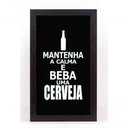 Ver imagem 1 de Quadro Porta Tampinhas Pequeno - Mantenha a Calma 1147 Único