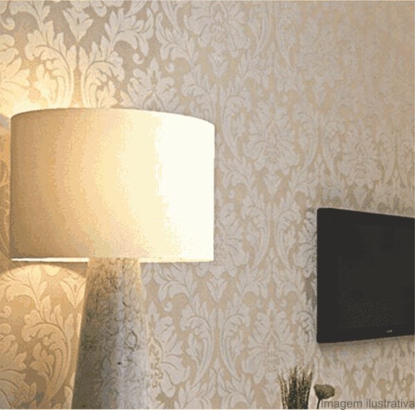 Papel de parede em TECIDO AutoColante 3D, Lavável. Rolo com 3m Alturax1,38m Largura, Jacquard1 Bege - 1