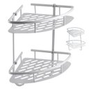 Ver imagem 1 de Suporte Prateleira Duplo Shampoo Condicionador Sabonete Banheiro Lavanderia Parede Organizaçao Multi