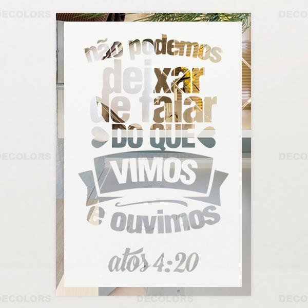 Quadro Decorativo em Espelho Jateado Com Linda Frase Modelo 01 - 1