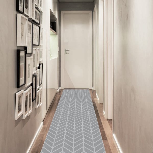 Tapete Passadeira Corredor Spina White Casa Meva 66x240cm - 1