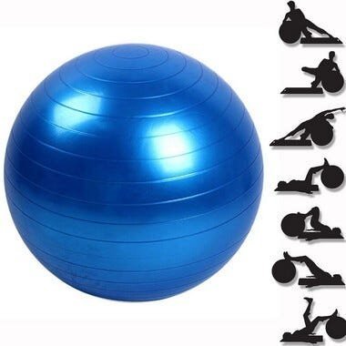 Bola para Exercícios Pilates 65cm Suporta até 150 Kg Azul - 2