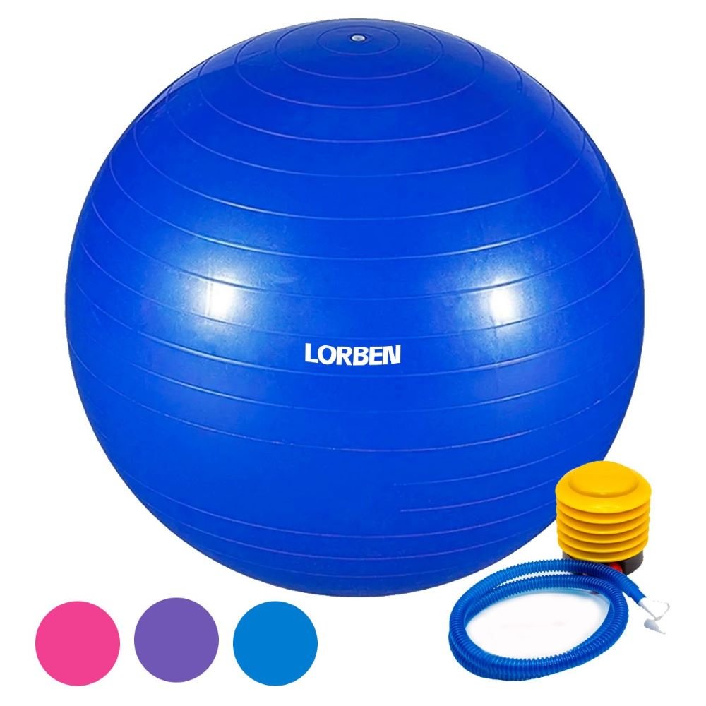 Bola para Exercícios Pilates 65cm Suporta até 150 Kg Azul - 5