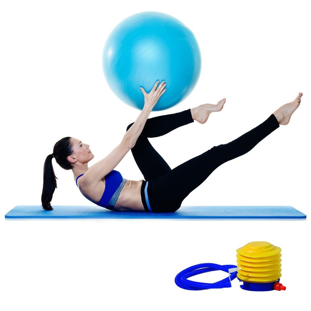 Bola para Exercícios Pilates 65cm Suporta até 150 Kg Azul - 6