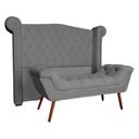 Ver imagem 1 de Kit Cabeceira e Calçadeira Box Sienna 140 Cm Casal Suede