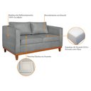 Ver imagem 5 de Kit Sofa 2 Lugares e 2 Poltronas Europa Bouclé Cinza - Amarena Móveis