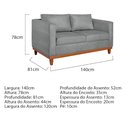 Ver imagem 4 de Kit Sofa 2 Lugares e 2 Poltronas Europa Bouclé Cinza - Amarena Móveis