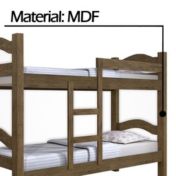 Beliche com Escada Jequitibá J&A Móveis Absolut 202x162x97 - 4