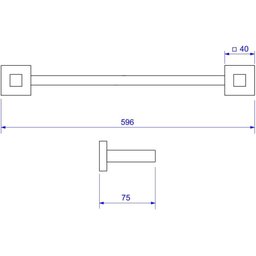Toalheiro de 60cm Quadro Cr - 4