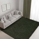 Ver imagem 1 de Tapete Sala Quarto Baixo Alto Relevo Realce:trama Verde/2,00x2,50m