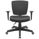 Ver imagem 6 de Kit 04 Cadeiras de Escritório Executiva Office Giratória Preto Baixa Flexi P03 Vinil Preto - lyam