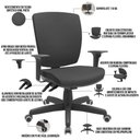 Ver imagem 4 de Kit 04 Cadeiras de Escritório Executiva Office Giratória Preto Baixa Flexi P03 Vinil Preto - lyam
