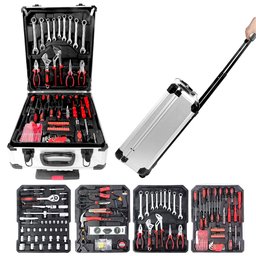 Kit Ferramentas 186 Peças Cromo Vanádio Maleta Alumínio - 1