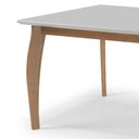Ver imagem 3 de Mesa de Jantar Retangular 180x90cm Binah Tampo Laqueado com Vidro Base Madeira Maciça