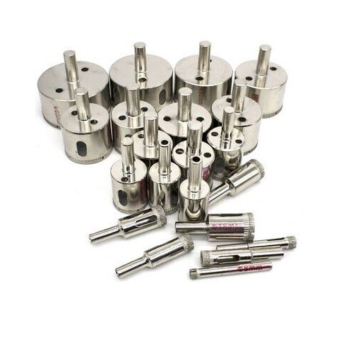 Kit 21 Brocas Diamantadas Fura Vidro Mármore Piso Cerâmica Granito GT780
