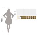 Ver imagem 2 de Armário Aéreo de Cozinha 3 Portas com Nicho 1,20m Freijó / Branco Line Kits Paraná Frej/branc